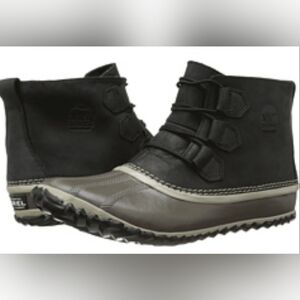 Sorel Women's Out N About Ankle-High Leather Rain Boots Size 9.5